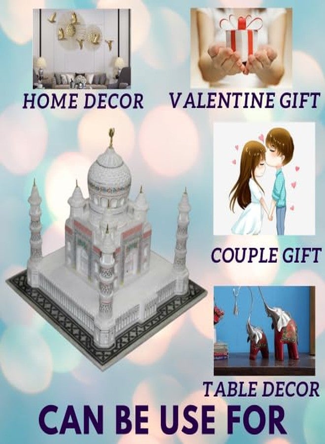 Pooja Creation White Marble 6 inch Taj Mahal Sculptures for Home Decoration - Image 5